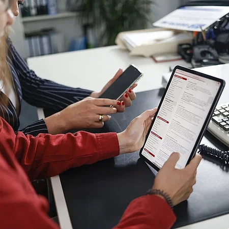 Arbeit mit Tablet